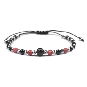 Bransoletka celebrytka czarny TURMALIN JASPIS HEMATYT ochrona i energia